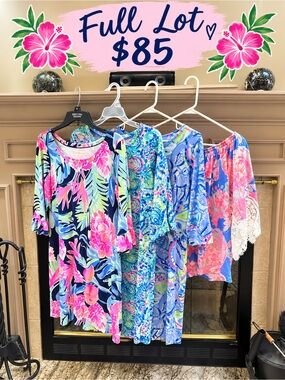 LILLY PULITZER INSTANT WARDROBE, 3 DRESSES & 1 BLOUSE, EUC, ALL 4 ITEMS INCLUDED